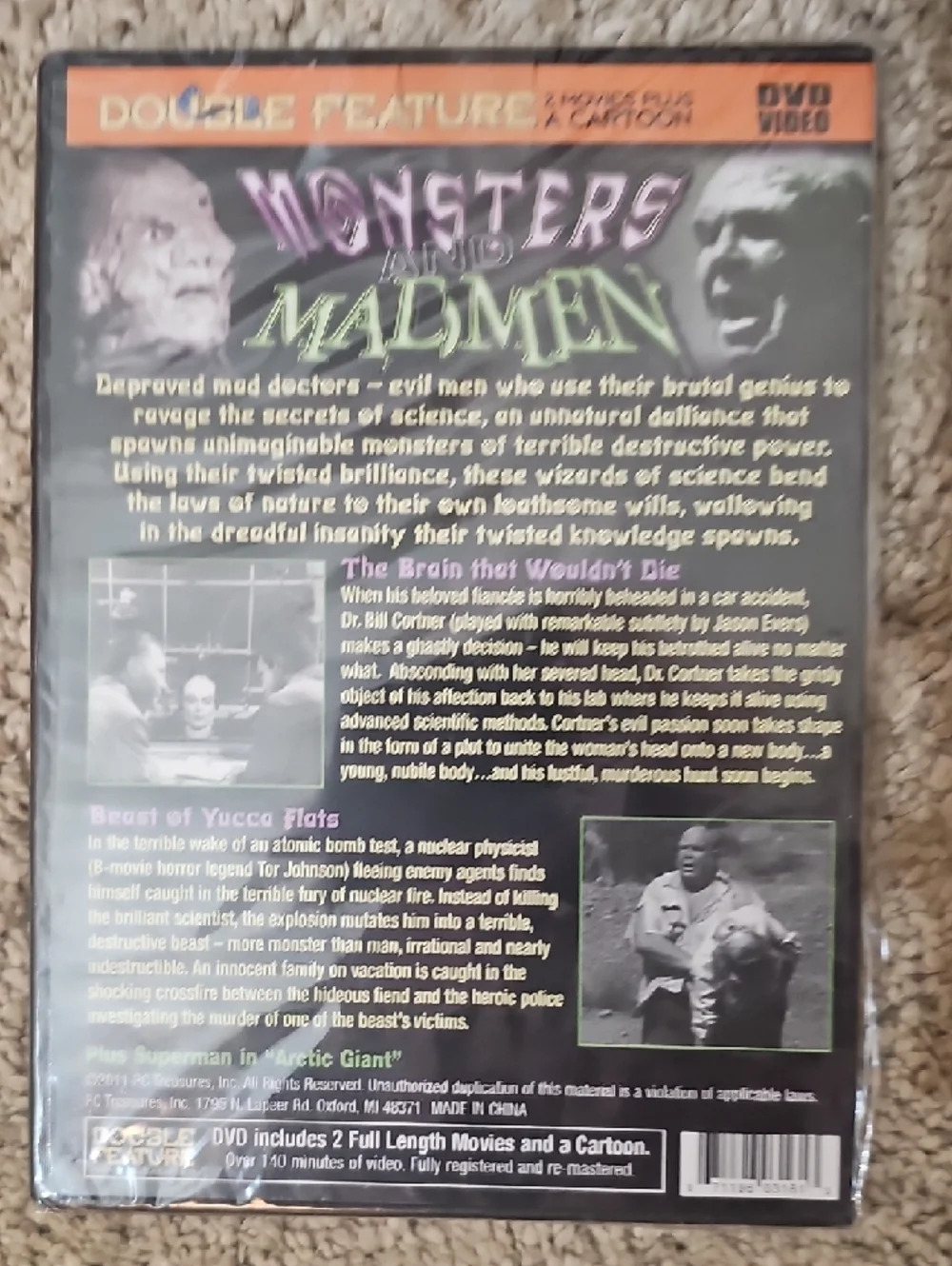 Nightmares & Monsters and Madmen DVD Double Feature - Black/Green Covers